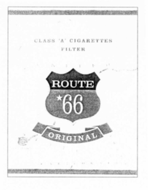 CLASS 'A' CIGARETTES FILTER ROUTE*66 ORIGINAL Logo (EUIPO, 04.09.2002)