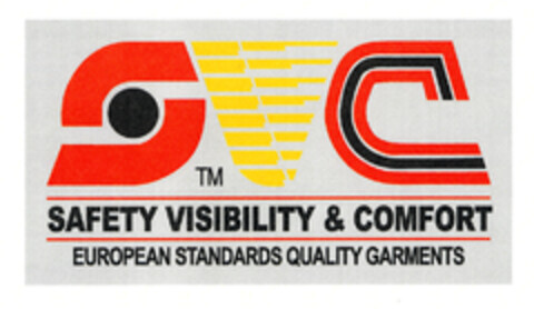 SVC SAFETY VISIBILITY & COMFORT EUROPEAN STANDARDS QUALITY GARMENTS Logo (EUIPO, 27.10.2003)