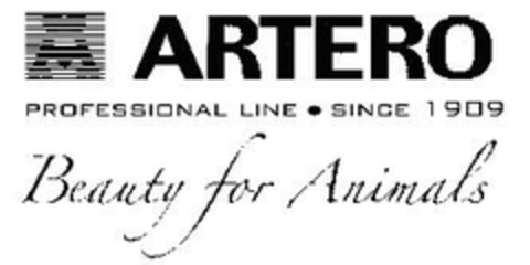 ARTERO PROFESSIONAL LINE . SINCE 1909 Beauty for Animals Logo (EUIPO, 10.07.2006)