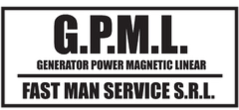 G.P.M.L. GENERATOR POWER MAGNETIC LINEAR FAST MAN SERVICE S.R.L. Logo (EUIPO, 11.12.2013)