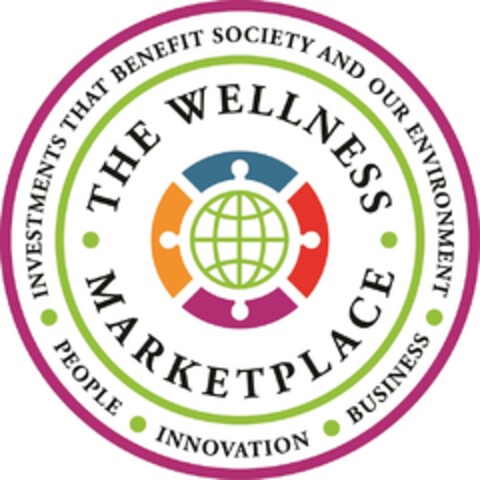 THE WELLNESS MARKETPLACE INVESTMENTS THAT BENEFIT SOCIETY AND OUR ENVIRONMENT BUSINESS INNOVATION PEOPLE Logo (EUIPO, 05/24/2018)