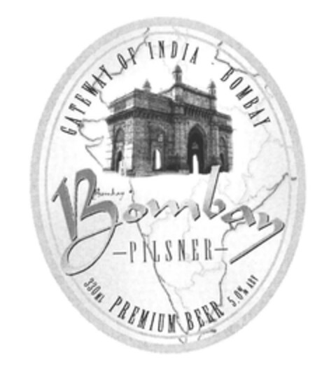 GATEWAY OF INDIA BOMBAY BOMBAY PILSNER PREMIUM BEER Logo (EUIPO, 05/05/2004)