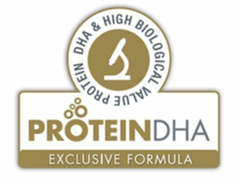 PROTEINDHA EXCLUSIVE FORMULA PROTEIN DHA & HIGH BIOLOGICAL VALUE Logo (EUIPO, 01/28/2014)