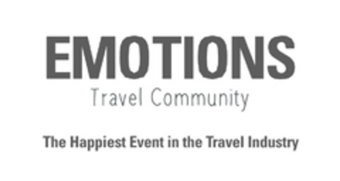 EMOTIONS TRAVEL COMMUNITY THE HAPPIEST EVENT IN THE TRAVEL INDUSTRY Logo (EUIPO, 16.03.2018)