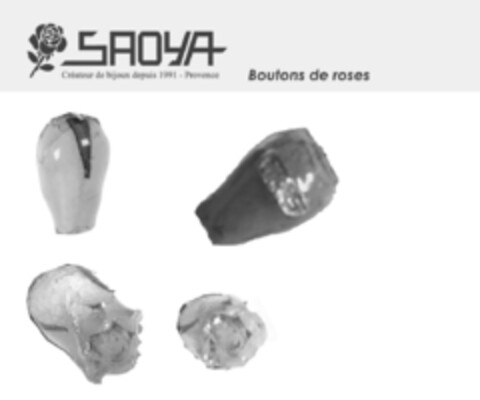 SAOYA Créateur de bijoux depuis 1991 - Provence Boutons de roses Logo (EUIPO, 10/23/2015)