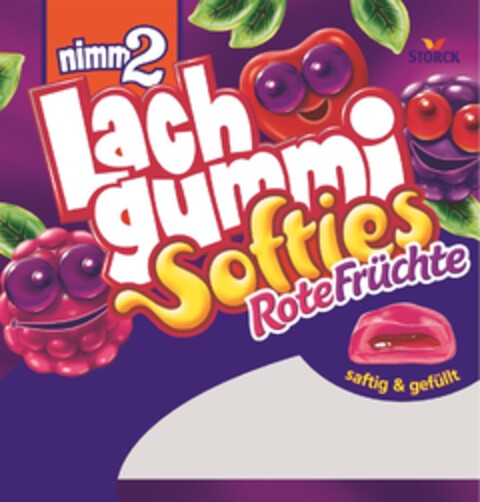 nimm 2 Lachgummi Softies RoteFrüchte saftig & gefüllt STORCK Logo (EUIPO, 11.07.2016)