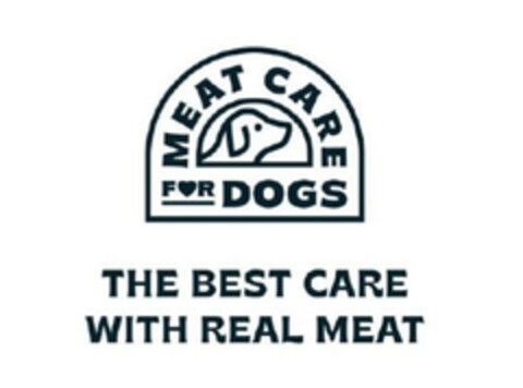 MEAT CARE FOR DOGS THE BEST CARE WITH REAL MEAT Logo (EUIPO, 09.08.2023)