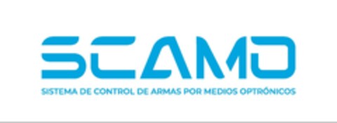 SCAMO SISTEMA DE CONTROL DE ARMAS POR MEDIOS OPTRÓNICOS Logo (EUIPO, 02.11.2023)