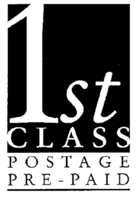 1st CLASS POSTAGE PRE-PAID Logo (EUIPO, 07.05.2002)