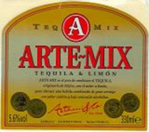 TEQ A MIX ARTE-MIX TEQUILA & LIMON Logo (EUIPO, 10/25/2005)