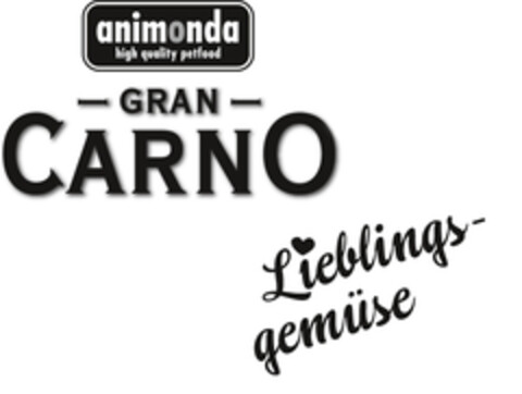 animonda high quality petfood Gran Carno Lieblingsgemüse Logo (EUIPO, 07.07.2014)