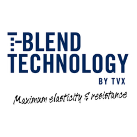 T-BLEND TECHNOLOGY BY TVX MAXIMUM ELASTICITY & RESISTANCE Logo (EUIPO, 05/04/2016)