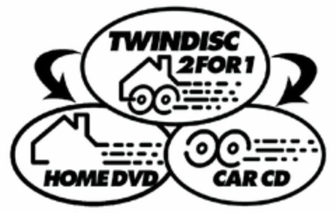 TWINDISC 2 FOR 1 HOME DVD CAR CD Logo (EUIPO, 19.07.2004)