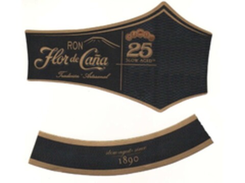 RON Flor de Caña 25 Tradición Artesanal SLOW AGED slow-aged since 1890 Logo (EUIPO, 10/26/2012)