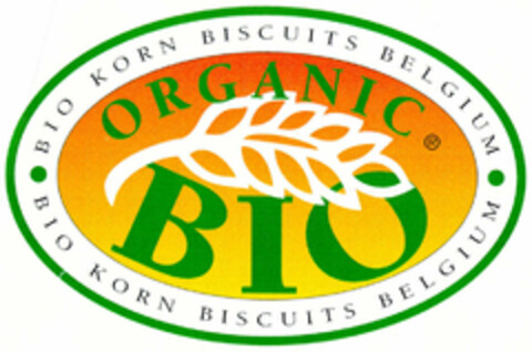 ORGANIC BIO BIO KORN BISCUITS BELGIUM Logo (EUIPO, 06.10.1998)