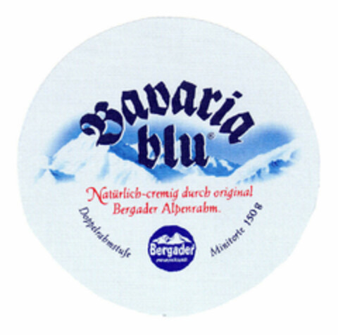 Bavaria blu Natürlich-cremig durch original Bergader Alpenrahm. Doppelrahmstufe Bergader PRIVATKÄSEREI Minitorte 150 g Logo (EUIPO, 18.01.1999)