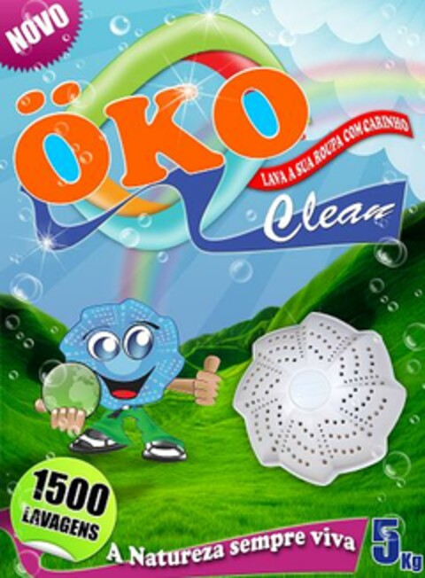 NOVO ÖKO Clean LAVA A SUA ROUPA COM CARINHO 1500 LAVAGENS A Natureza sempre viva 5 Kg Logo (EUIPO, 19.12.2008)