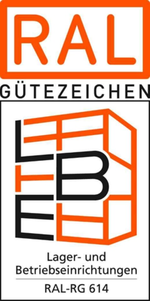 RAL GÜTEZEICHEN LBE Lager- und Betriebseinrichtungen RAL - RG 614 Logo (EUIPO, 05/07/2024)