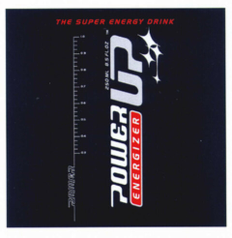 THE SUPER ENERGY DRINK POWER UP ENERGIZER Logo (EUIPO, 08.03.2001)