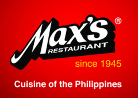 Max's Restaurant since 1945 Cuisine of the Philippines Logo (EUIPO, 23.11.2018)