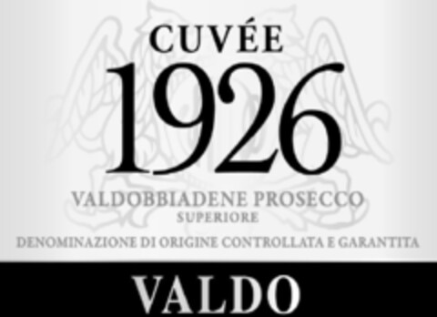 CUVÉE 1926 VALDOBBIADENE PROSECCO SUPERIORE DENOMINAZIONE DI ORIGINE CONTROLLATA E GARANTITA VALDO Logo (EUIPO, 15.03.2012)