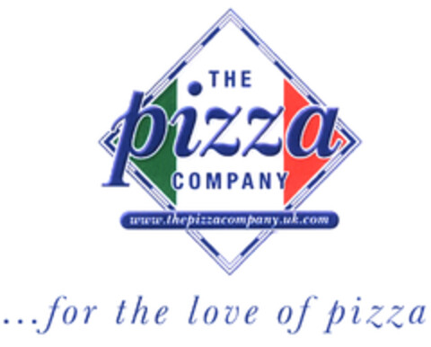 THE pizza COMPANY www.thepizzacompany.uk.com ...for the love of pizza Logo (EUIPO, 08/04/2003)