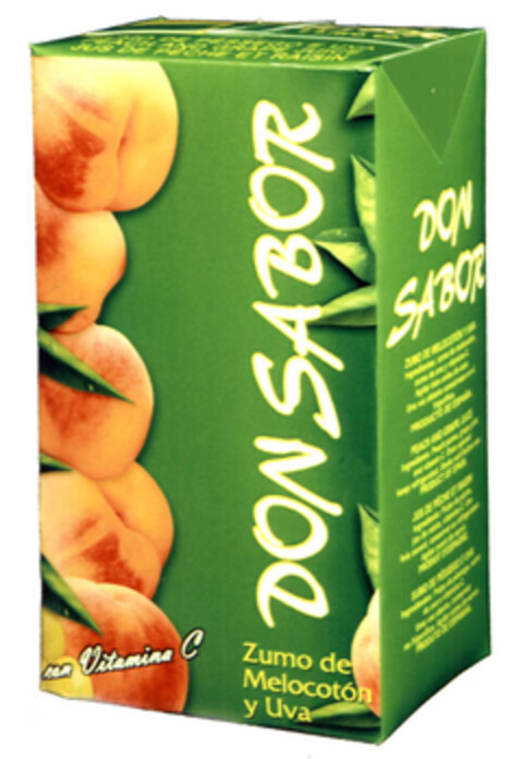 DON SABOR Zumo de Melocotón y Uva con Vitamina C DON SABOR Logo (EUIPO, 01.06.2006)