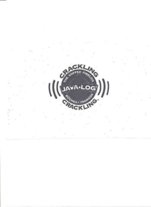 CRACKLING THE COFFEE FIRELOG JAVA·LOG BUCHES·TRONCOS CRACKLING Logo (EUIPO, 26.06.2006)