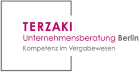 TERZAKI UNTERNEHMENSBERATUNG BERLIN KOMPETENZ IM VERGABEWESEN Logo (EUIPO, 01/08/2021)