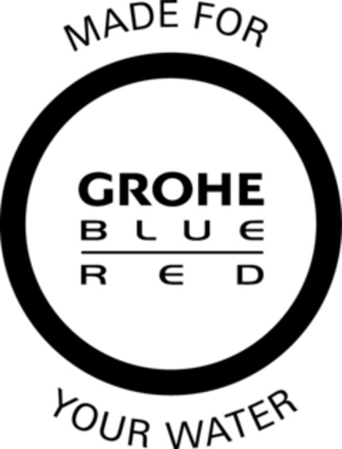 GROHE BLUE RED MADE FOR YOUR WATER Logo (EUIPO, 13.01.2022)