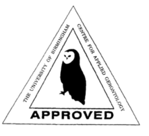 THE UNIVERSITY OF BIRMINGHAM CENTRE FOR APPLIED GERONTOLOGY APPROVED Logo (EUIPO, 01.04.1996)