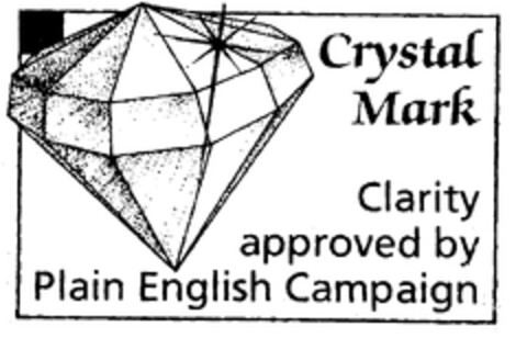 Crystal Mark Clarity approved by Plain English Campaign Logo (EUIPO, 17.09.1999)