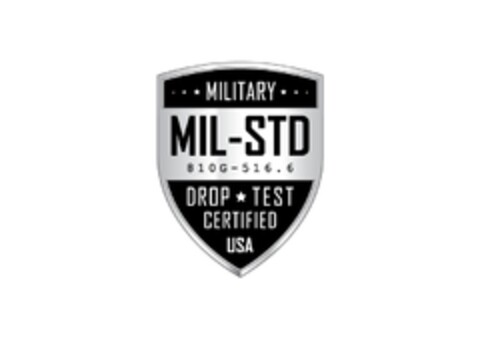 MILITARY MIL-STD 810G-516.6 DROP TEST CERTIFIED USA Logo (EUIPO, 31.10.2016)
