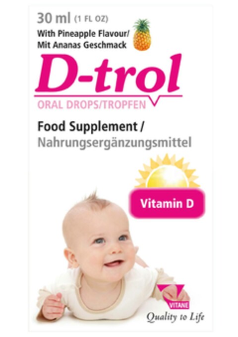 D-trol ORAL DROPS/TROPFEN VITANE Logo (EUIPO, 31.01.2020)