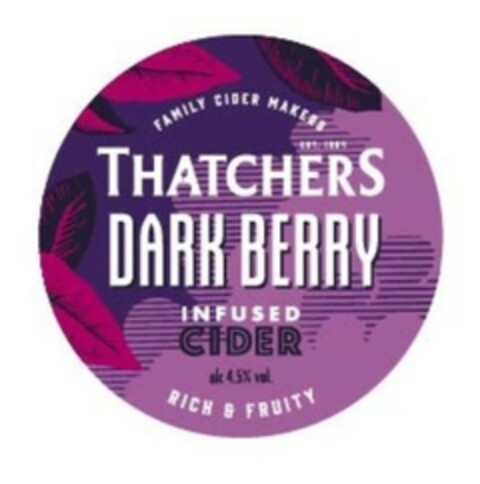 FAMILY CIDER MAKERS EST 1904 THATCHERS DARK BERRY INFUSED CIDER RICH & FRUITY Logo (EUIPO, 22.10.2020)