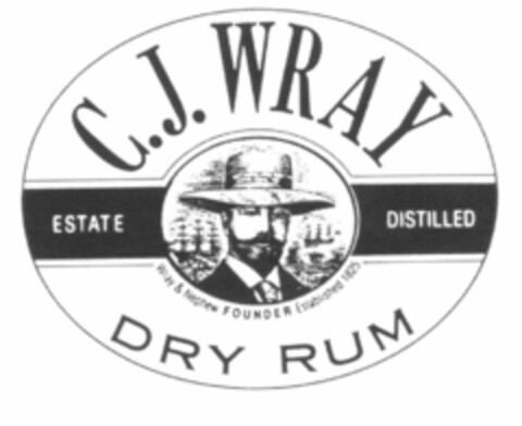 C.J. WRAY ESTATE DISTILLED DRY RUM Way & Nephew FOUNDER Established 1825 Logo (EUIPO, 09.01.1997)