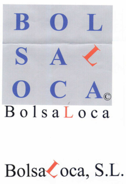 BOLSALOCA BolsaLoca BolsaLoca, S.L. Logo (EUIPO, 12.02.2001)