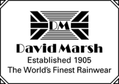 DAVID MARSH ESTABLISHED 1902 THE WORLDS FINEST RAINWEAR Logo (EUIPO, 10/19/2012)