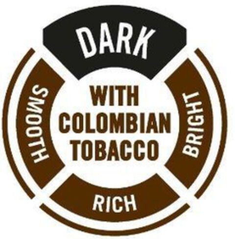 DARK BRIGHT RICH SMOOTH WITH COLOMBIAN TOBACCO Logo (EUIPO, 06/02/2015)