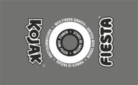 KOJAK FIESTA - FOURRÉE BUBBLE GUM - KAUGUMMIFÜLLUNG - RIPIENA DI GOMMA - BUBBLE GUM VULLING - BUBBLE GUM FILLED - RELLENO DE CHICLE Logo (EUIPO, 09/06/2017)