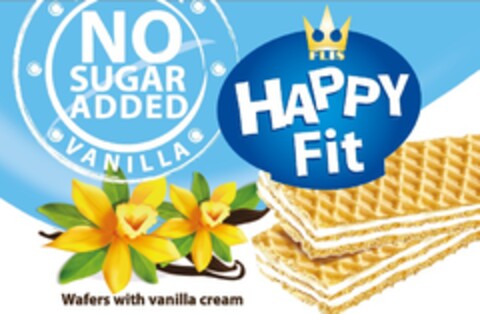 FLIS HAPPY Fit NO SUGAR ADDED VANILLA Wafers with vanilla cream Logo (EUIPO, 07.12.2021)