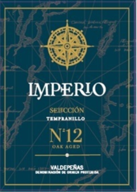 IMPERIO N 12 SELECCION TEMPRANILLO OAK AGED  VALDEPEÑAS  DENOMINACION DE ORIGEN PROTEGIDA Logo (EUIPO, 27.06.2022)