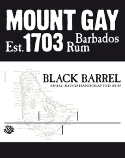MOUNT GAY BARBADOS RUM Est. 1703 BLACK BARREL Logo (EUIPO, 31.10.2012)