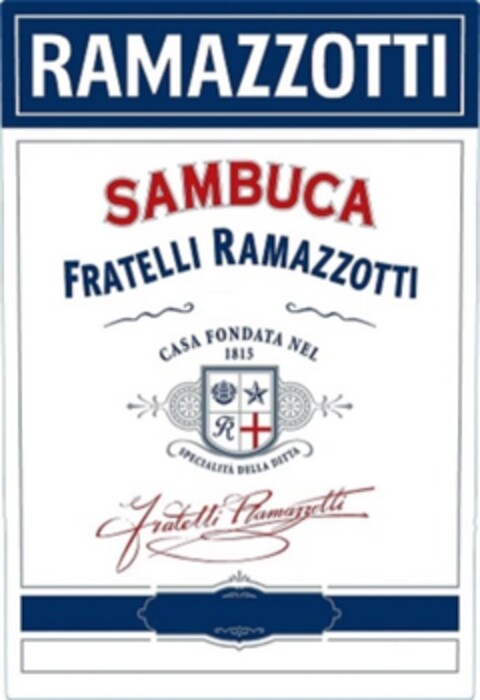 RAMAZZOTTI SAMBUCA FRATELLI RAMAZZOTTI CASA FONDATA NEL 1815 SPECIALITA DELLA DITTA Logo (EUIPO, 18.12.2013)