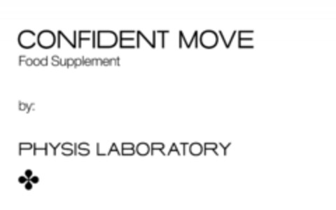 CONFIDENT MOVE Food Supplement by: PHYSIS LABORATORY Logo (EUIPO, 05.11.2019)