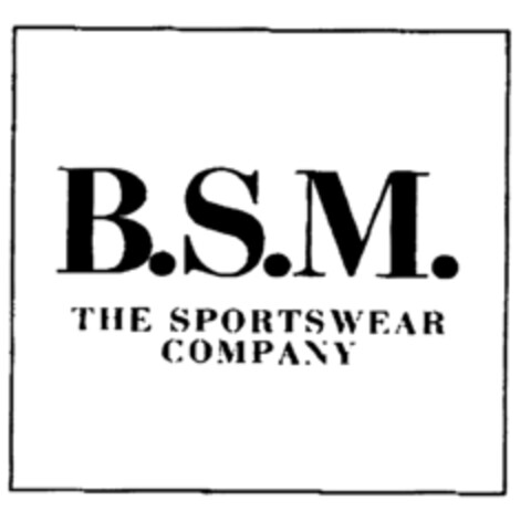 B.S.M. THE SPORTSWEAR COMPANY Logo (EUIPO, 18.09.2000)