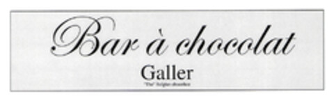Bar à chocolat Galler "The" Belgian chocolate Logo (EUIPO, 17.08.2004)