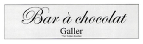 Bar à chocolat Galler "The" Belgian chocolate Logo (EUIPO, 08/17/2004)