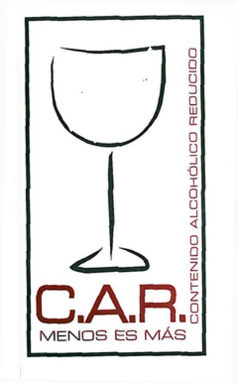 C.A.R. MENOS ES MÁS CONTENIDO ALCOHÓLICO REDUCIDO Logo (EUIPO, 11.04.2008)