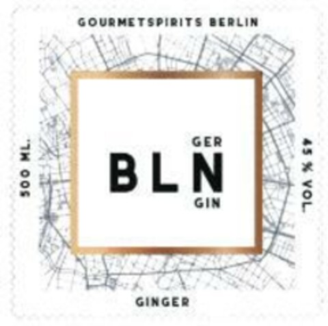 BLN GER GIN GOURMETSPIRITS BERLIN 45 % VOL. GINGER 500 ML. Logo (EUIPO, 26.11.2018)